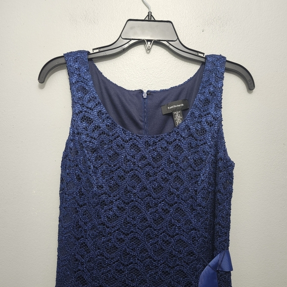 R&M Richard women's formal midi dress size 10 tall lace blue fully lined - Picture 2 of 8